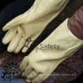 SRSAFETY Baumwoll-Interlock beschichtetes gelbes PVC, raues Finish auf Palmen / gelben PVC-Handschuhen